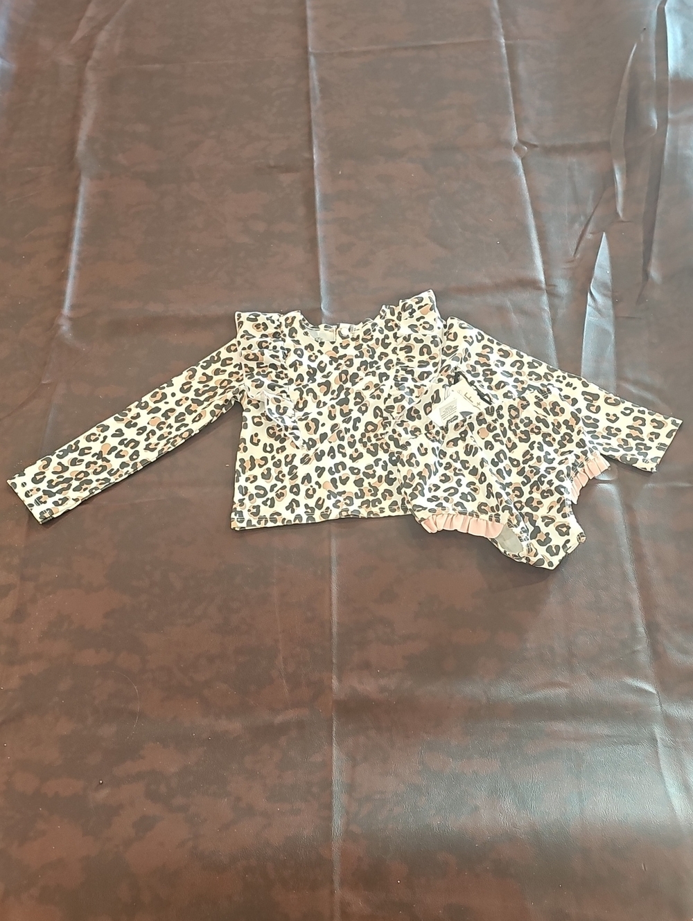 V Leopard Print Mud Pie Swimsuit Size 4T
